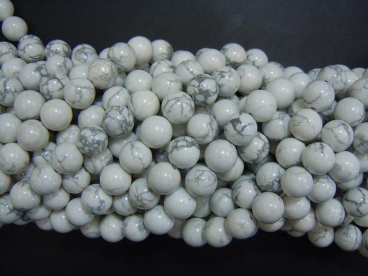 15.5" 4mm/6mm Natural white howlite round beads, White gemstone with stripe