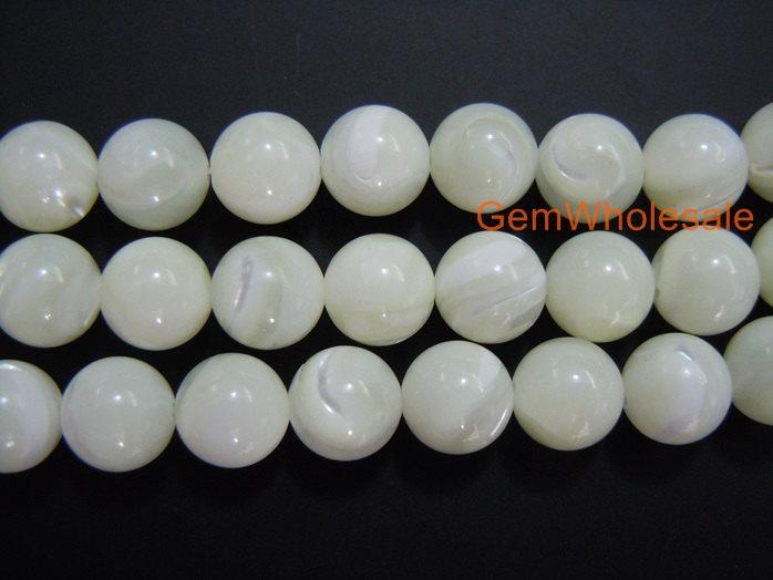 15.5" Natural white MOP round beads 10mm/12mm,white mother of pearl,