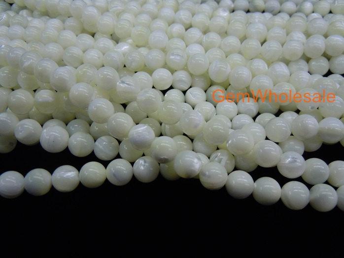 15.5" Natural white MOP round beads 10mm/12mm,white mother of pearl,