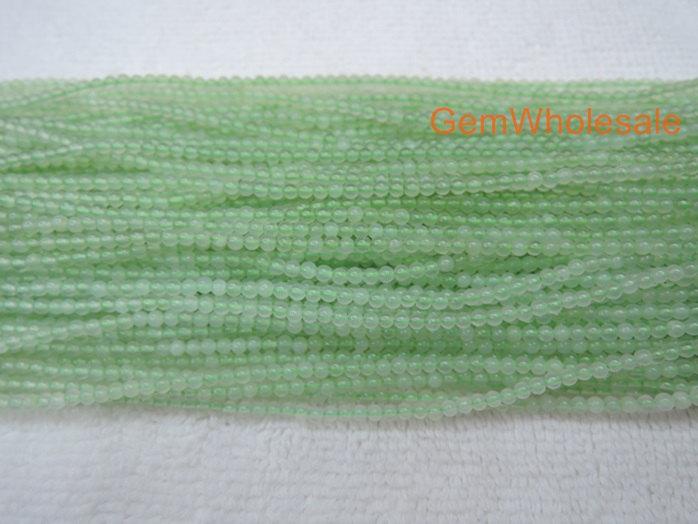 15.5" 2mm natural green new jade Round beads