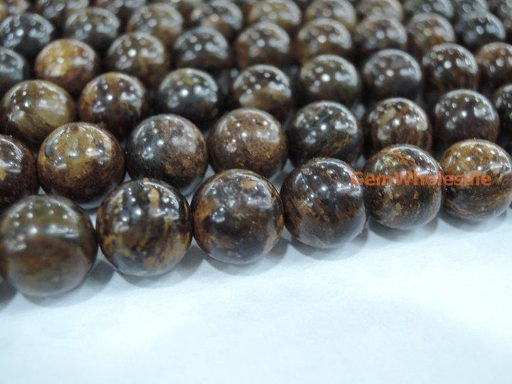 15.5" Bronzite stone 6mm/8mm/10mm/12mm round beads, brown color stone