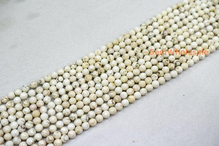 Howlite - Round faceted- beads supplier