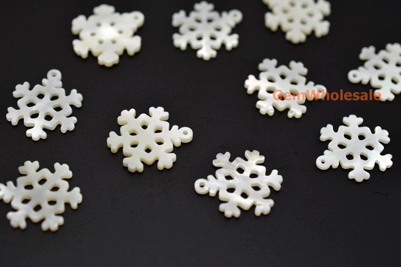 White MOP - Snowflake- beads supplier