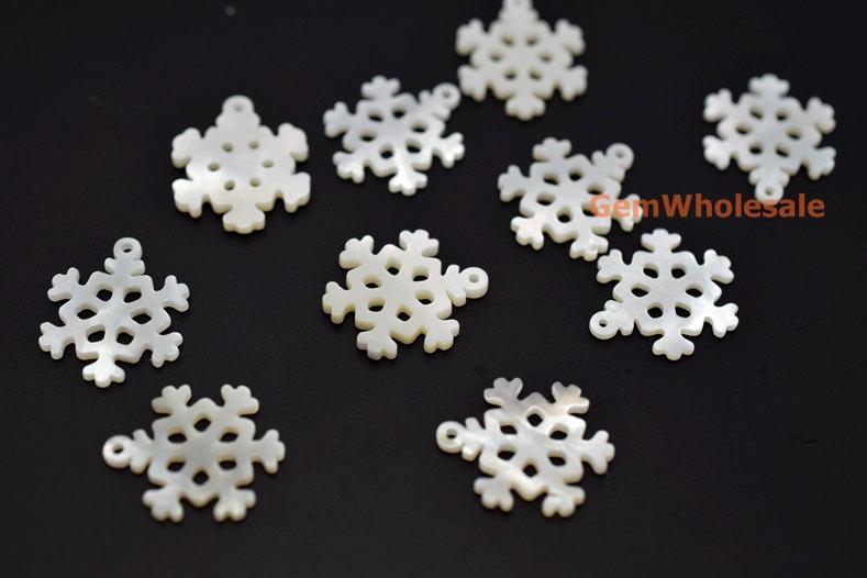 White MOP - Snowflake- beads supplier