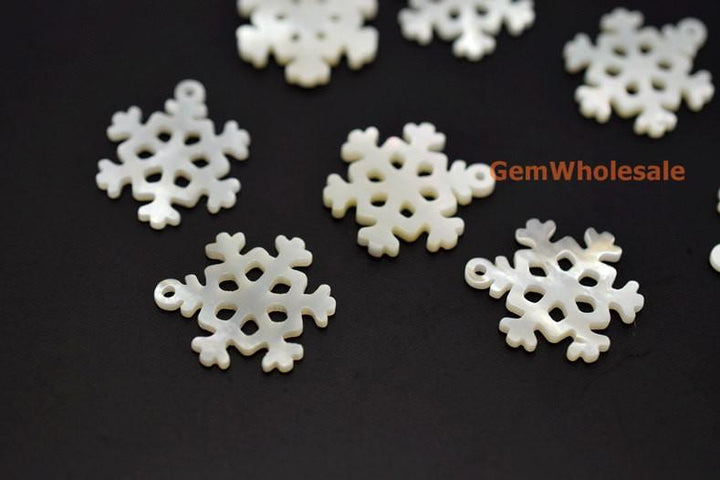 White MOP - Snowflake- beads supplier