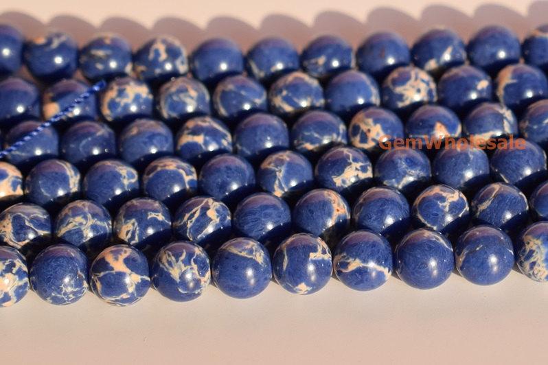 15.5" 6mm/8mm/10mm Dark Blue emperor jasper round beads,Sea Sediment,dark blue Aqua Terra Jasper XYB05
