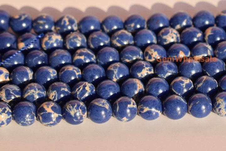 15.5" 6mm/8mm/10mm Dark Blue emperor jasper round beads,Sea Sediment,dark blue Aqua Terra Jasper XYB05