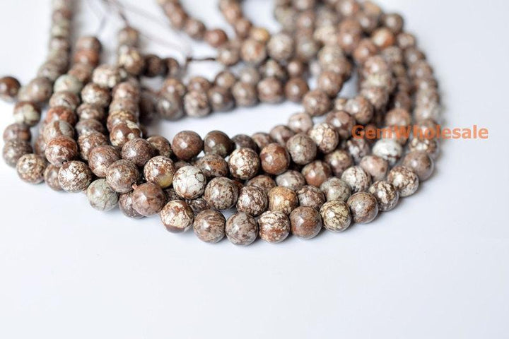 15.5" Natural Chinese Snowflake Obsidian 6mm/8mm/10mm round beads,coffee grey gemstone