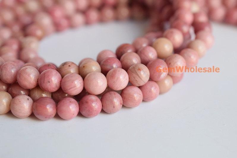 15.5" natural Rhodonite 4mm/6mm round beads, red semi-precious stone,rhodonite jasper