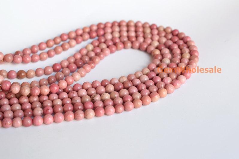 15.5" natural Rhodonite 4mm/6mm round beads, red semi-precious stone,rhodonite jasper
