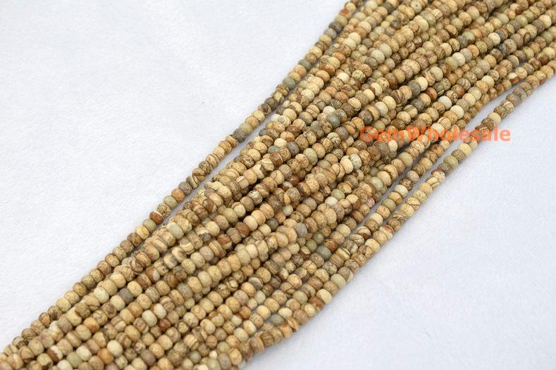 Picture stone - Rondelle faceted- beads supplier